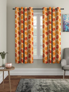 Cortina 150 cm (5 ft) Window Polyester Semi Transparent Curtain (Pack ...