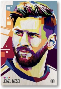 Lionel Messi Portrait in Wood