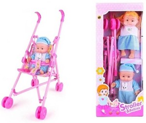 Mini Baby Push Cart Falten Kinderwagen Puppe Trolley Kids Pretend Play Toy # 