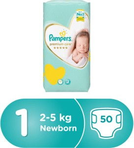 prijs fee Gaan Pampers Premium Care Diapers, Size-1 (2-5 kg) , Pack of 50 - New Born - Buy  50 Pampers Tape Diapers | Flipkart.com