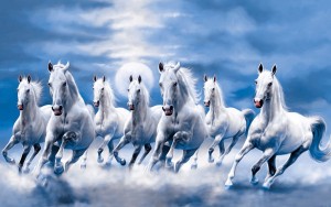Vastu Seven Running Horses|White Vastu Horses-High Resolution -300 GSM- (18  x 12) Paper Print - Decorative, Animals posters in India - Buy art, film,  design, movie, music, nature and educational paintings/wallpapers at