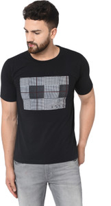 Buy ODOKY Printed Men Round Neck Black 