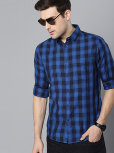 Dennis Lingo Men Checkered Casual Dark 