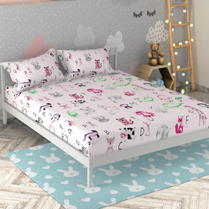 Miss & Chief by Flipkart 136 TC Cotton Queen Text Print Flat Bedsheet ...