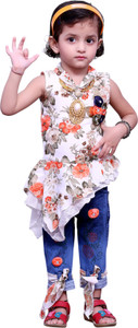 ELENDRA Girls Party(Festive) Top Jeans 