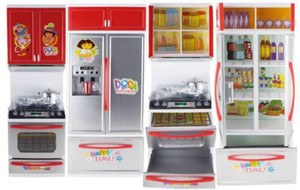 jk int dora kitchen set play for kids multicolour - dora kitchen