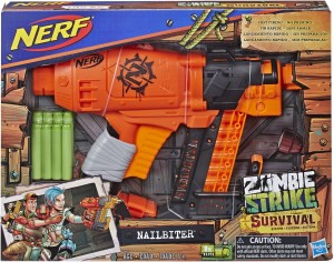 NERF Nailbiter Zombie Strike Toy Blaster 8 Official Zombie Strike Elite Dar... 