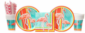 Cedar Crate Market Pink Flamingo Birthday Party Supplies Pack 16 Guests ...