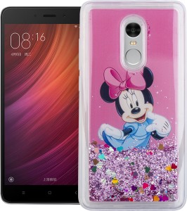 GBAKS Back Cover for Mi Redmi Note 4, {FULLY GLITTER AND LIQUID WITH  PRINTED CUTE CARTOON IN THE MIDDLE} - GBAKS : 