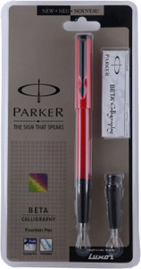 Parker Beta Standard Blue w/ Black Trim Calligraphy Fountain Pen Fine & Medium 