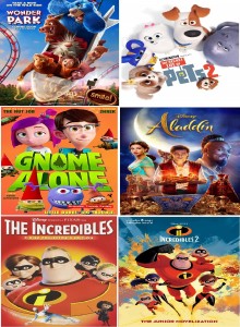 6 cartoon movies Wonder Park, Gnome Alone, Incredibles 1 & 2, Secret Life  of Pets 2 , Aladdin it's burn data DVD play only in computer or laptop not  in DVD or