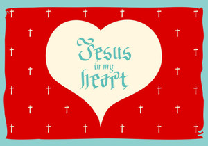jesus in my heart Sticker Poster|Religious poster|Christian Poster|size ...