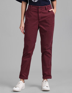 GAP Slim Fit Women Red Trousers - Buy 