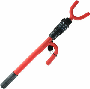 thumbnail image 2 of Hyper Tough Universal Steering Wheel Lock Heavy Duty Steel Anti-Theft For Cars Trucks Vans SUVs, Red Black 2 of 14