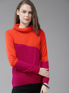 Roadster Solid Turtle Neck Casual Women 