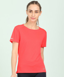 ADIDAS Solid Women Round Neck Pink T 
