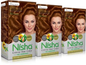 Nisha Creme Hair Colour  GOLDEN BROWN (Pack of 3) , GOLDEN BROWN  -  Price in India, Buy Nisha Creme Hair Colour  GOLDEN BROWN (Pack of 3) ,  GOLDEN BROWN