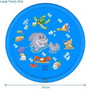 Thickening PVC Sprinkler Cushion Summer Outdoor Water Play Mat Fun Splash Toys for Kids Garden Party Equipment Wiixiong Inflatable Sprinkler Water Pad Ocean 