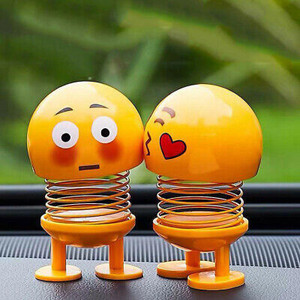 india fun zone Car Dashboard Cut Spring Dancing Emoji Dolls Car