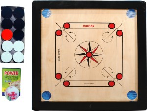 RAK RANJAY SMALL carrom board with coins and powder and striker  cm Carrom  Board - Buy RAK RANJAY SMALL carrom board with coins and powder and striker   cm Carrom Board