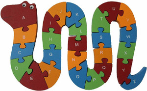 Voolex Wooden Shaped Coloured Snake Puzzle With 26 Alphabets A Z And Numbers 1 26 For Kids To Learn Letters And Numbers Return Gifts Wooden Shaped Coloured Snake Puzzle With 26 Alphabets A Z And Numbers 1 26 For Kids To Learn Letters