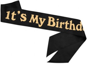 Black With White & Holographic Multi-Coloured Writing ‘It’s My F***ing Birthday’ Sash 