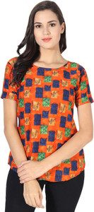 PRIME DESI FASHION Casual Short Sleeve Self Design Women Multicolor Top