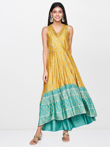 global desi yellow maxi dress Buy Global Desi Girls Yellow Printed Maxi Dress - Dresses for Girls  13406948
