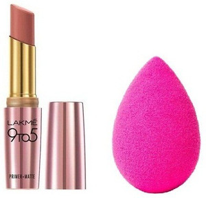 Lakm To Primer Plus Matte Lip Color Blushing Nude With Beauty Blender Price In India
