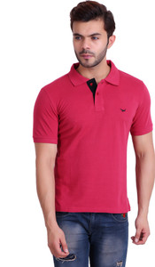 Buy Hiflyers Solid Men Polo Neck Pink 