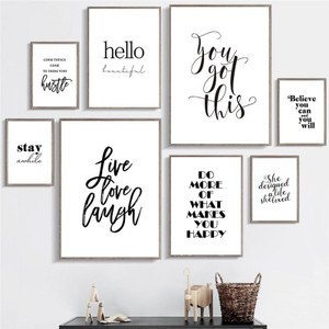 Inspirational Quotes On Canvas Wall Art Pack Of 12 Laugh Inspiring Quotes Wall Art Canvas Painting Black White Wall  Poster Prints For Living Room Modern Home Decor(12 X 18) Paper Print - Art  & Paintings Posters In India -