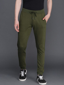 WROGN Solid Men Olive Track Pants - Buy 
