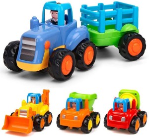 FLY2SKY 6 Pack Toy Trucks for Toddlers 1 2 3 Years Old Toddler Toys for 1 Year Old Boys Push and Go Construction Vehicles Toys Friction Powered Toy Cars Birthday Gifts Christmas Gifts for Boys Kids 