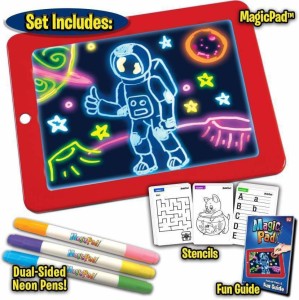 Draw with Light in Dark A4 210mm x 300mm Glow LED Doodstage Light Drawing Fun and Developing Toy Child Sketchpad Funny Toys Gift Luminous Drawing Board Set 
