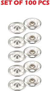 120 Sets Sew-On Snap Buttons - Stainless Steel, 3 Sizes (8mm, 10mm, 13mm) For Clothing & DIY, Silver - View #5