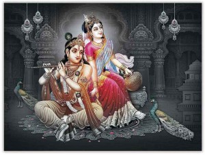 Black themed Radha krishna Sparkle Coated Self Adesive Poster Without Frame  Paper Print - Religious posters in India - Buy art, film, design, movie,  music, nature and educational paintings/wallpapers at 
