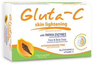 Savon Exfoliant Gluta C à La Papaye – 200g – Pour Visage Et Corps – Éclaircit Les Taches