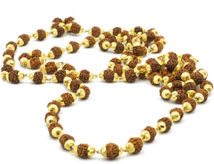 Gold Era Gold Plated Rudraksha Mala For 