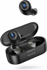 TaoTronics Bluetooth 5.0 Headphones SoundLiberty 77 Bluetooth Earbuds IPX7 Waterproof Hi-Fi Stereo Sound Open to Pair Free to Switch Single/Twin Mode with 20H Playtime Wireless Earbuds 