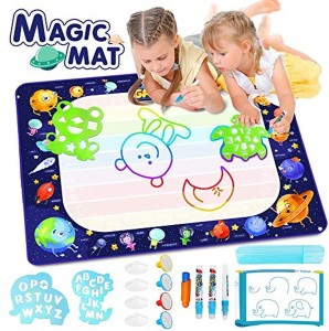 BAZOVE Aqua Magic Doodle Mat Educational Water Drawing Mat Xmas Gift for Age 1 2 3 4 5 6 7 8 9 10 11 12 Year Old Girls Boys Toddler Gifft 