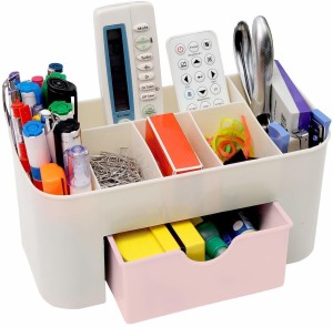 Dalanpa Desk Organizer Remote Control Holder Makeup Caddy Box for Home & Office 