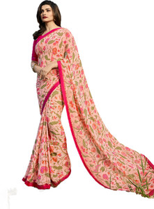 Daily Wear Georgette Pink Sarees 