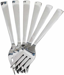 T-swan 6-Piece Dessert Forks Set Table Forks Flatware Stainless Steel Mirror Polishing 7-Inch Black 