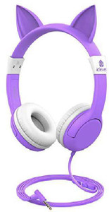 IClever Kids Headphones Cat Ear, LED Light Up, 85dBA Safe Volume Stereo Sound Toddler Headphones For Travel School Foldable 3 5mm Wired Kids Headphones For Ipad Tablets Meow Lollipop - View #7