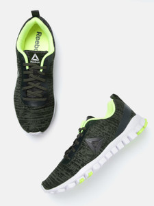 REEBOK Men Olive Green Woven Design 