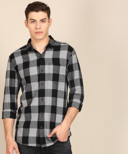 black and grey check shirt