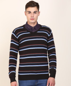 INDIAN TERRAIN Striped V Neck Casual 