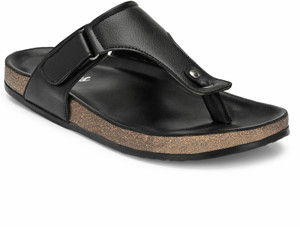 shences black leather slippers