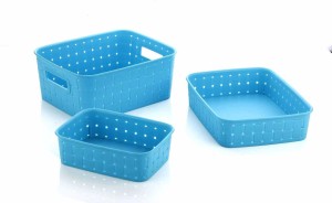 Yarebest 3-pack Small Plastic Handy Basket for Storage White 