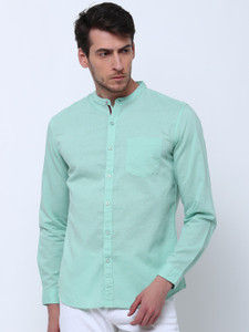 HIGHLANDER Men Solid Casual Green Shirt 